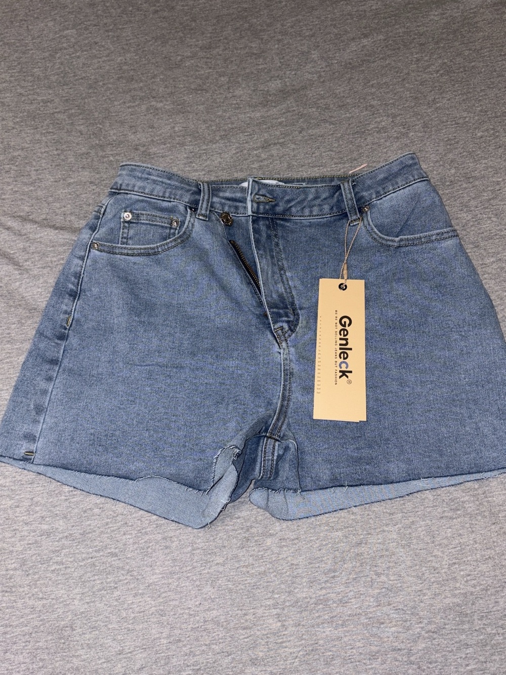 Light Blue High-Rise Denim Shorts for Women